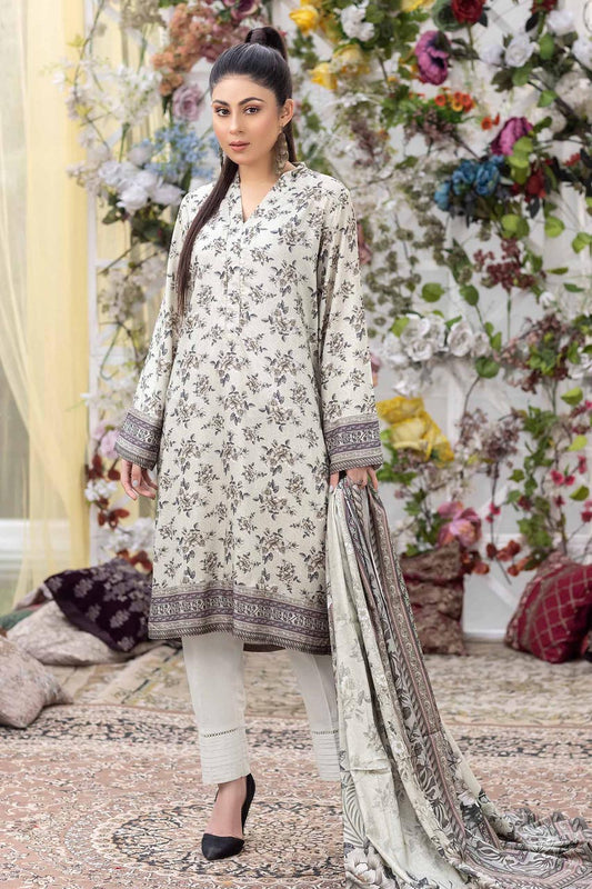 Light Glitter - Stitched Digital Printed Linen 3PC