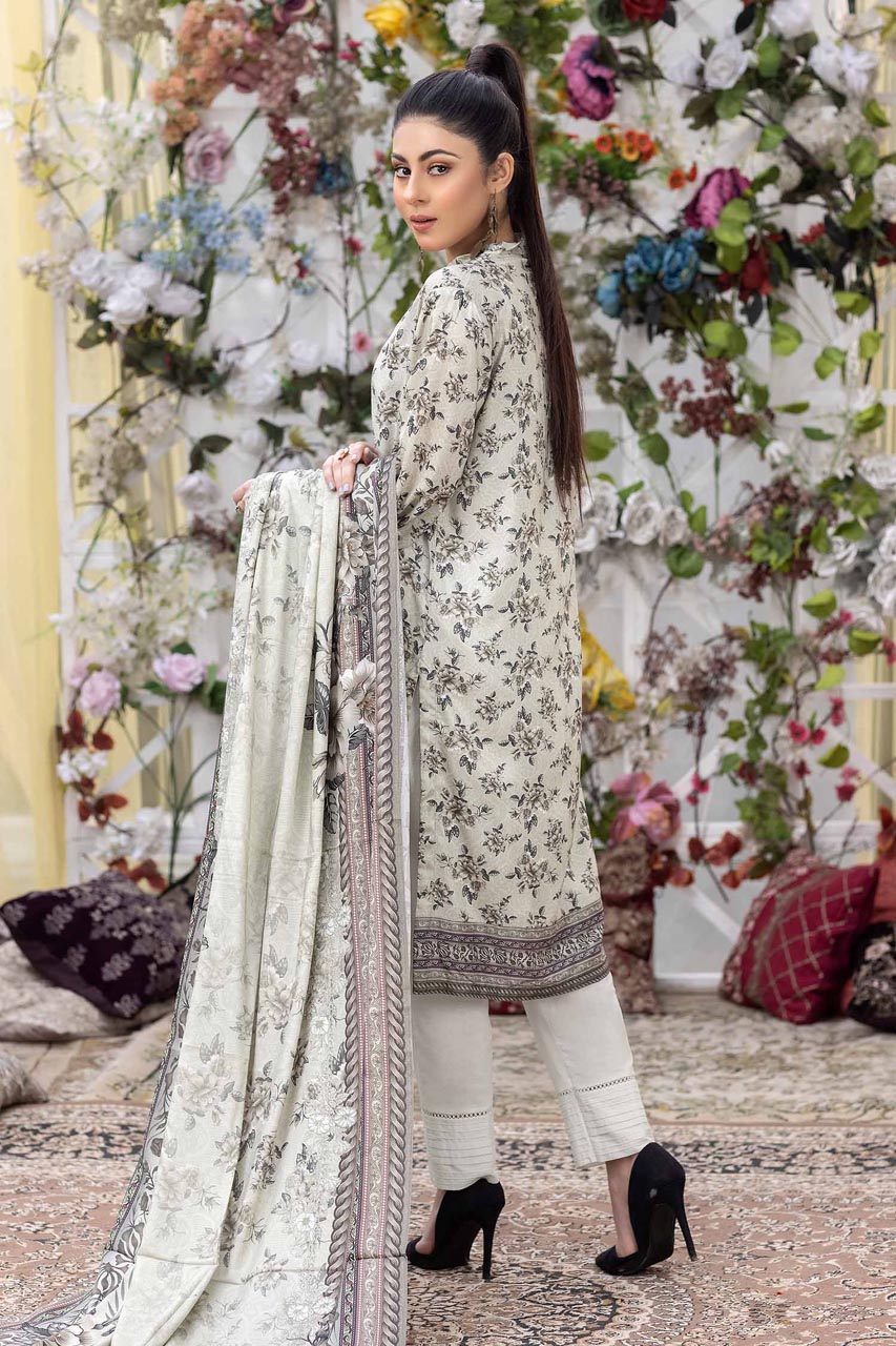 Light Glitter - Stitched Digital Printed Linen 3PC