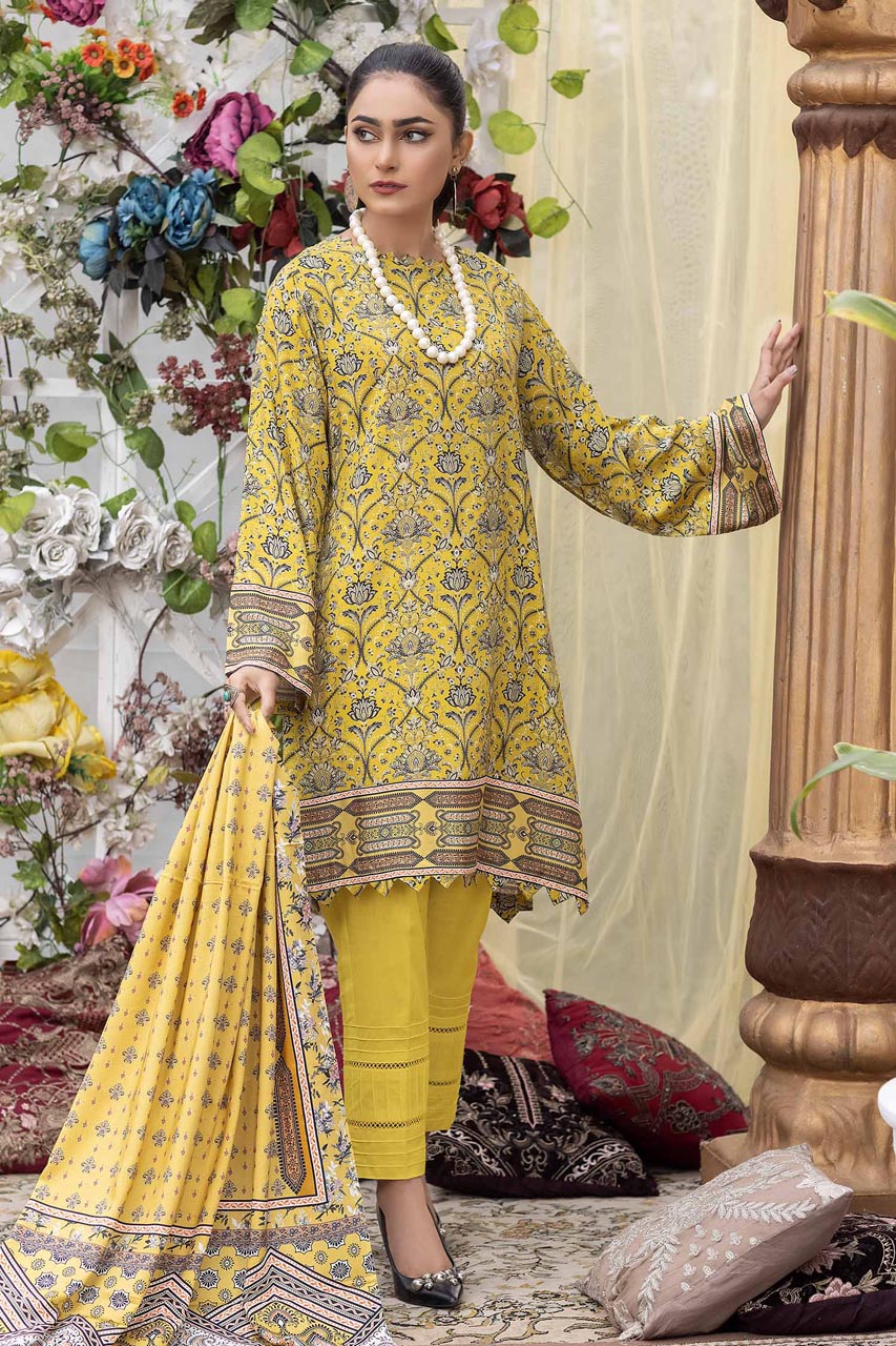 Feacent - Stitched Digital Printed Linen 3PC