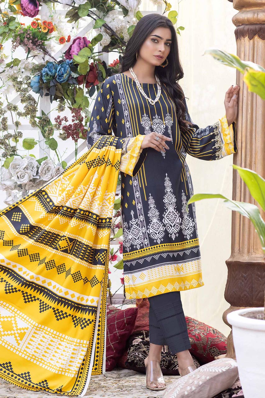 Gondola - Stitched Digital Printed Linen 3PC