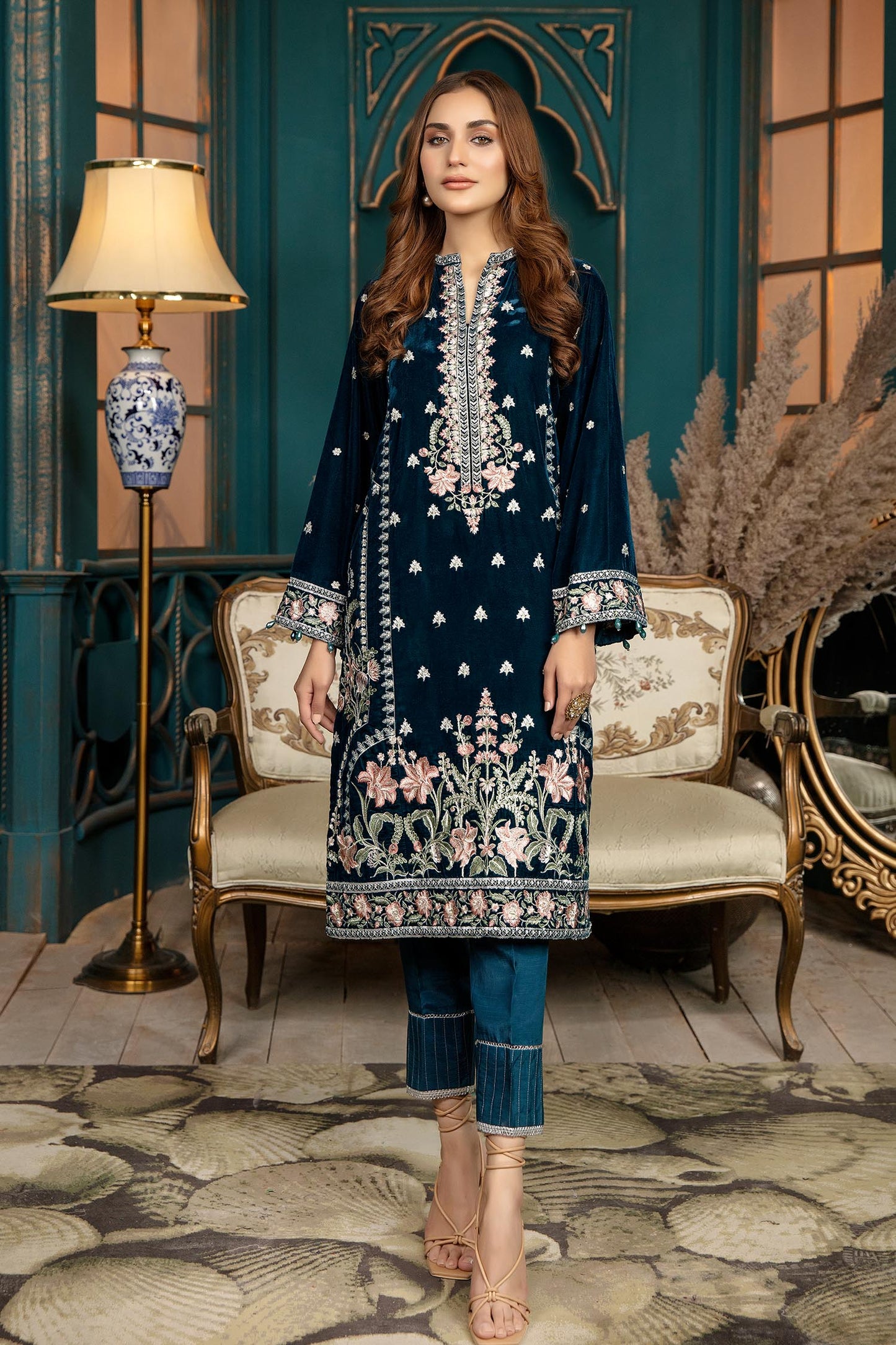 Fiz Night - Stitched Embroidered Velvet 2PC