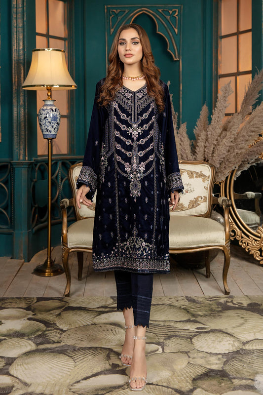 Sarlin - Stitched Embroidered Velvet 2PC