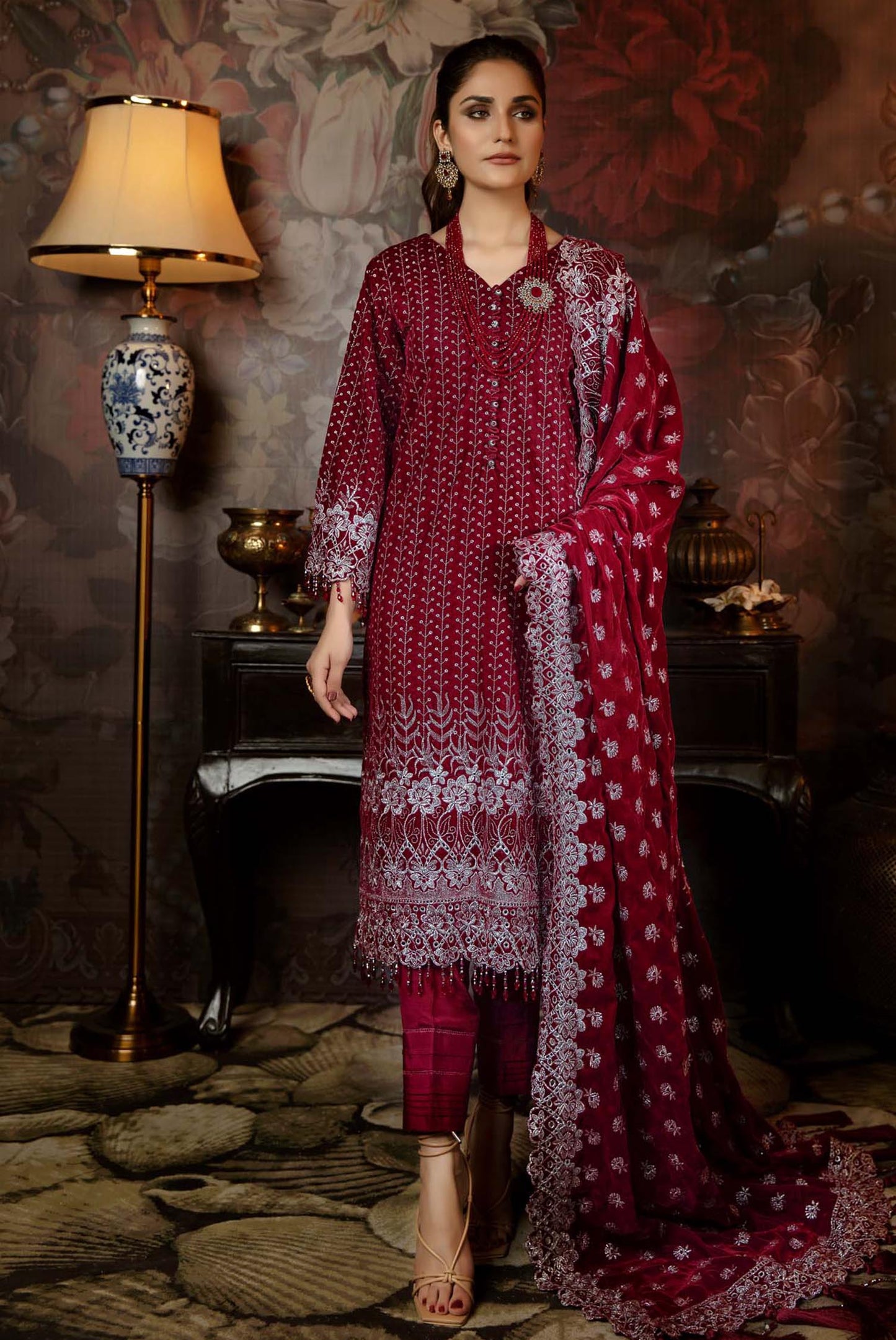 Marish - Embroidered Velvet 3PC Stitched