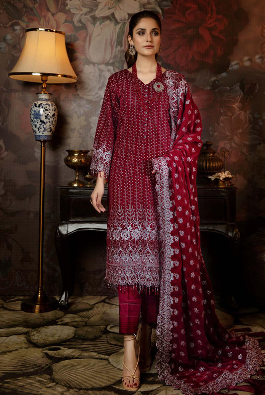 Marish - Embroidered Velvet 3 Piece unstitch