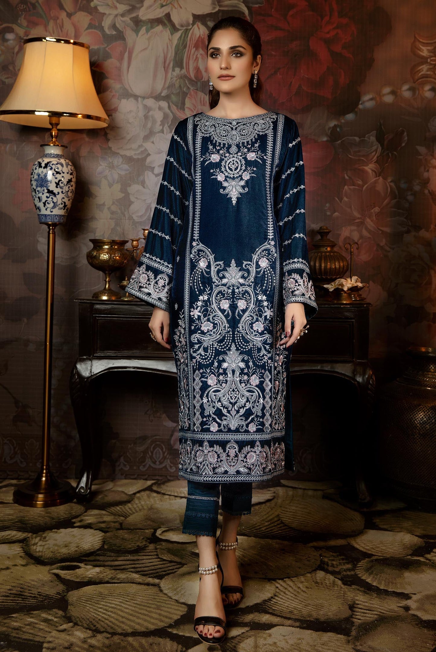 Ichiro - Embroidered Velvet 2PC Stitched