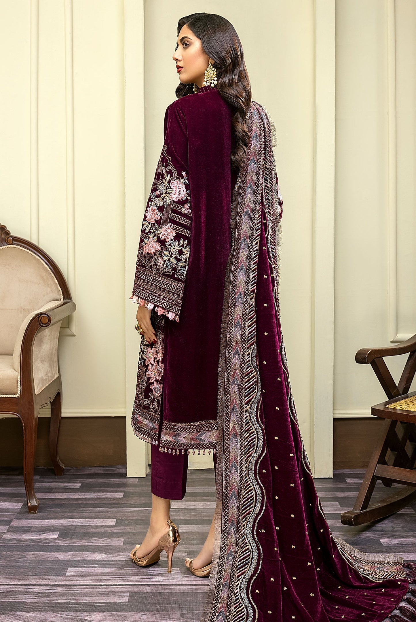 Calendula - Embroidered Velvet 3PC