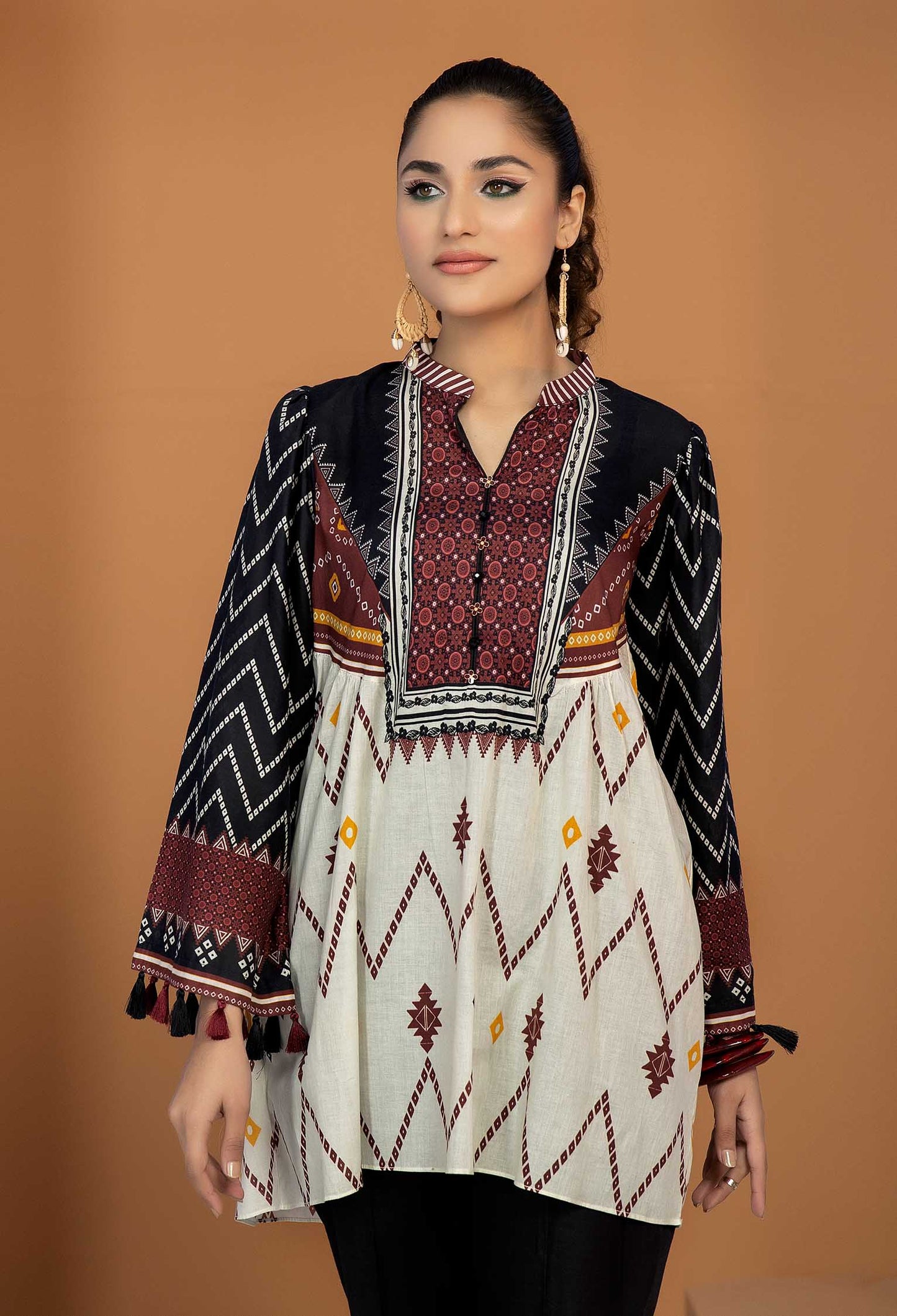 Cubic White - Unstitch Lawn Kurti