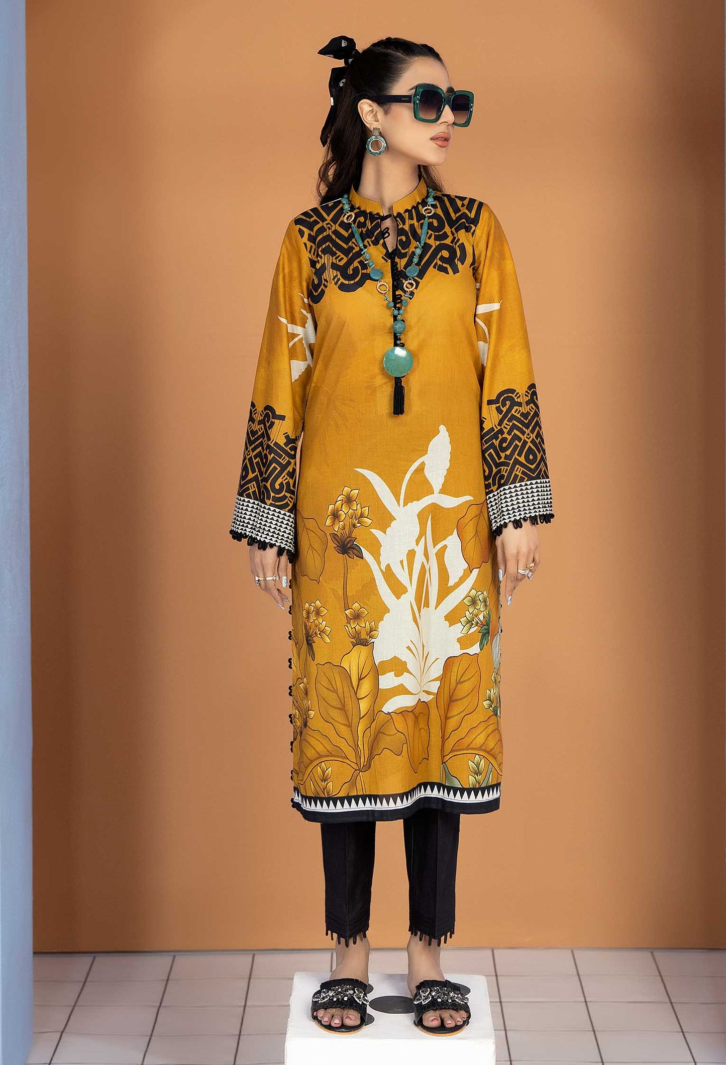 Burning Flare - Unstitch Lawn Kurti