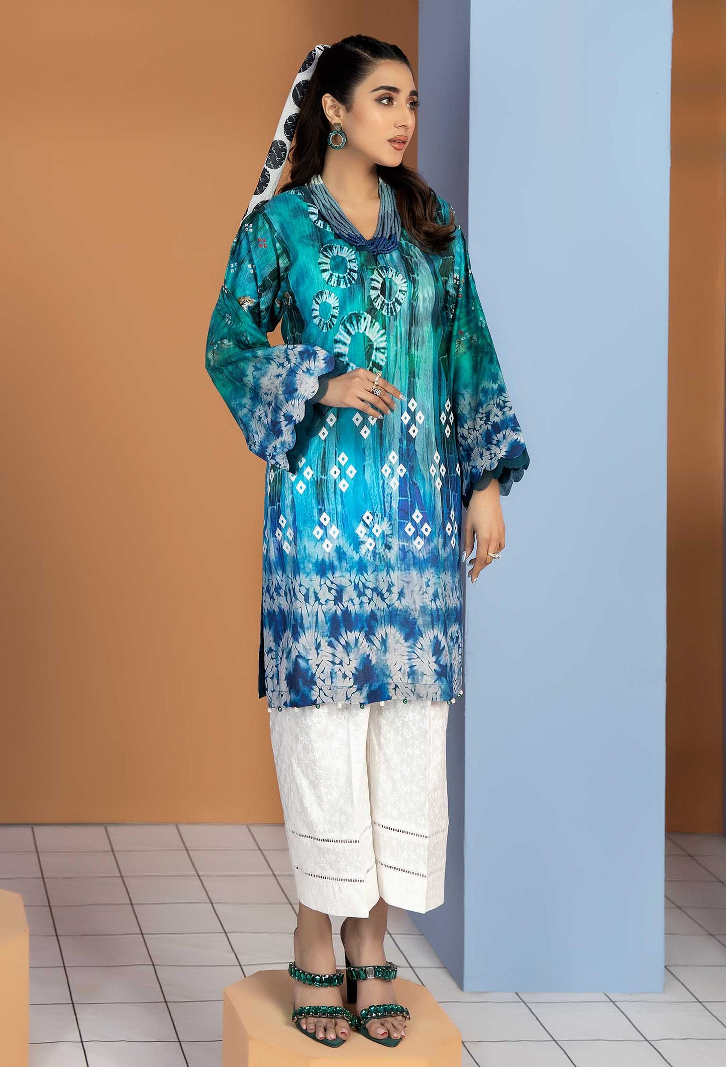 Ocean Blue - Unstitch Lawn Kurti