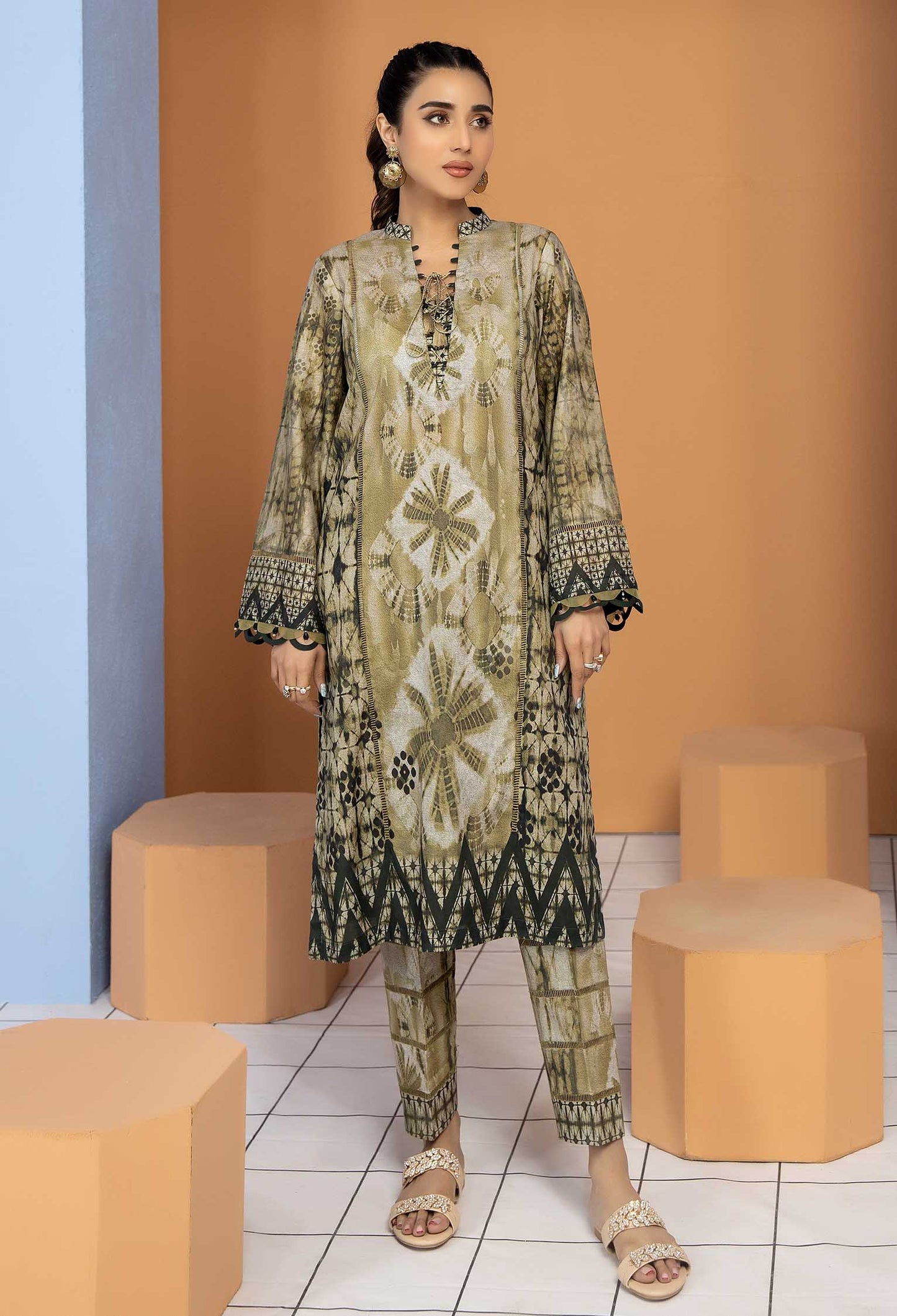 Fine Sand - Unstitch Lawn Kurti