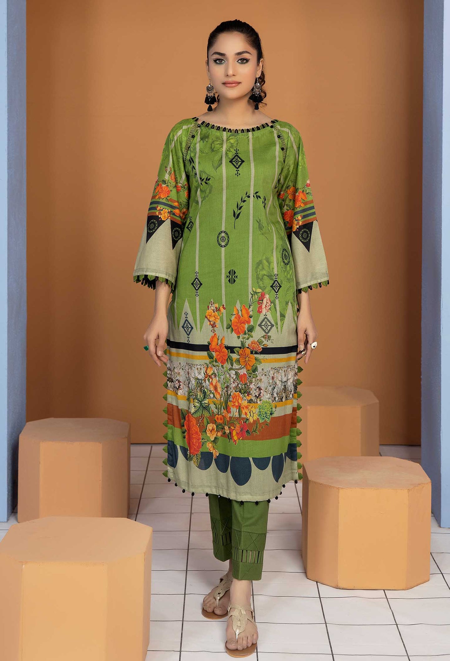 Flory Tree - Unstitch Lawn Kurti