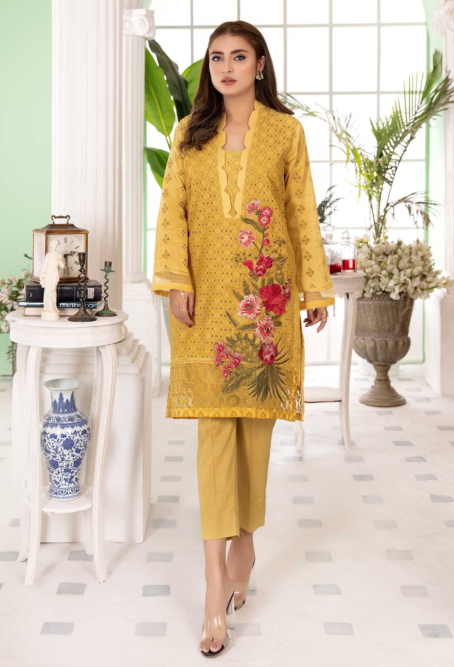 Garnola - Embroidered Stitch Chikankari Shirt