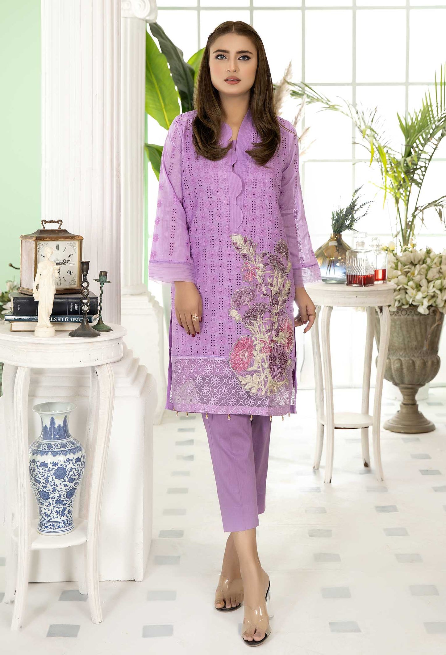 Gentian - Embroidered Stitch Chikankari Shirt