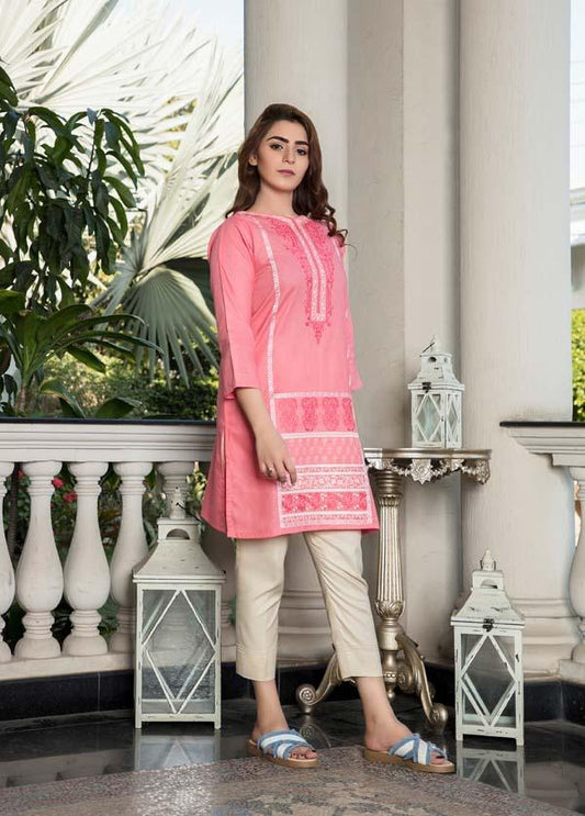 Coral Bead - Embroidered Lawn Kurti