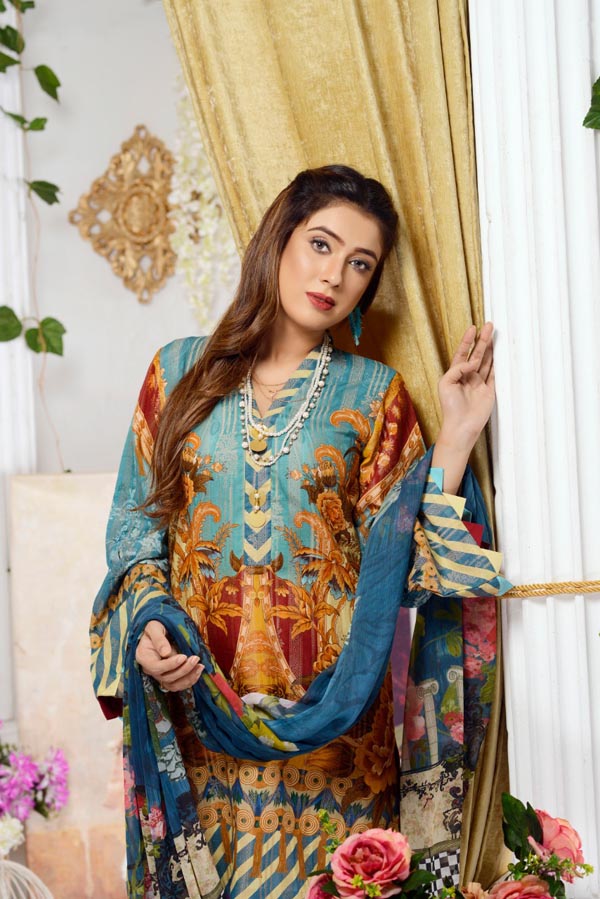 Balloon Flower - Digital Printed Jacquard Lawn
