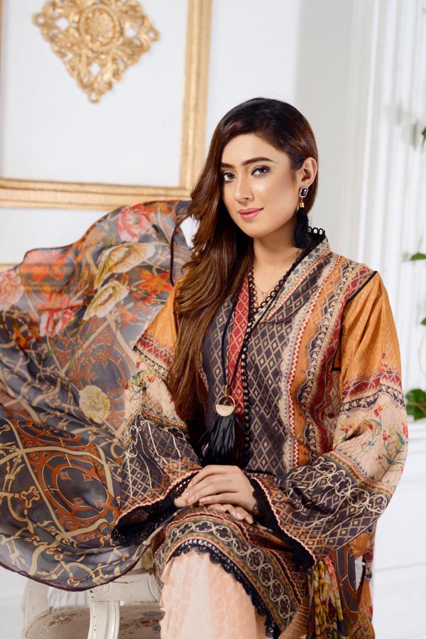 Columbine - Digital Printed Jacquard Lawn