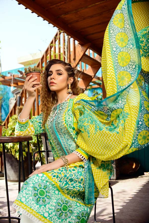 Elie Ruby - Printed and Embroidered Lawn