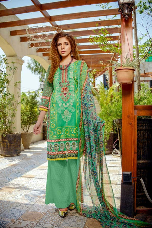 Cyanite - Printed and Embroidered Lawn