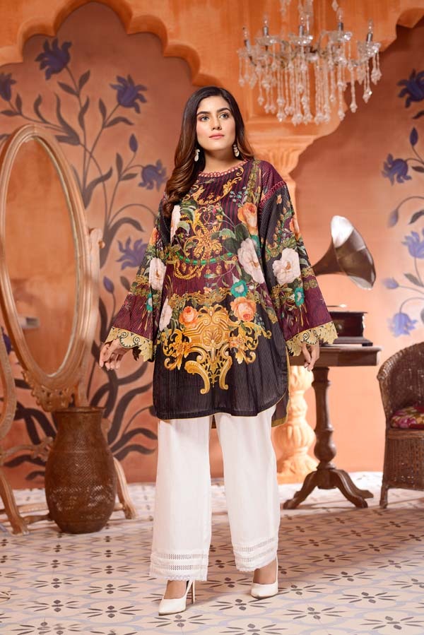 Crism Lenon - Digital Mesuri Lawn Unstitch Shirt