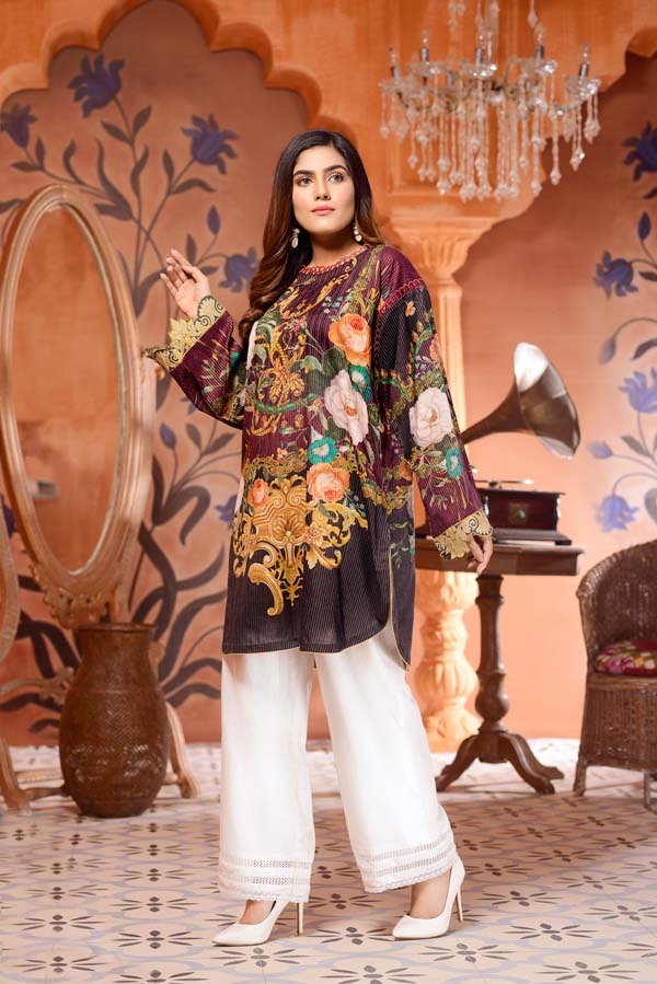 Crism Lenon - Digital Mesuri Lawn Unstitch Shirt