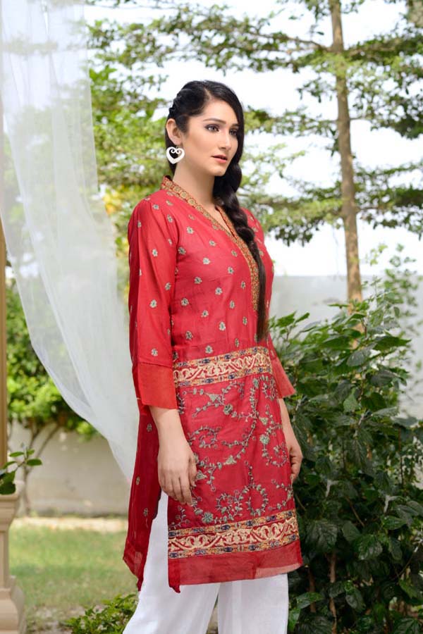 Carnation - Stitched Embroidered Swiss Shirt