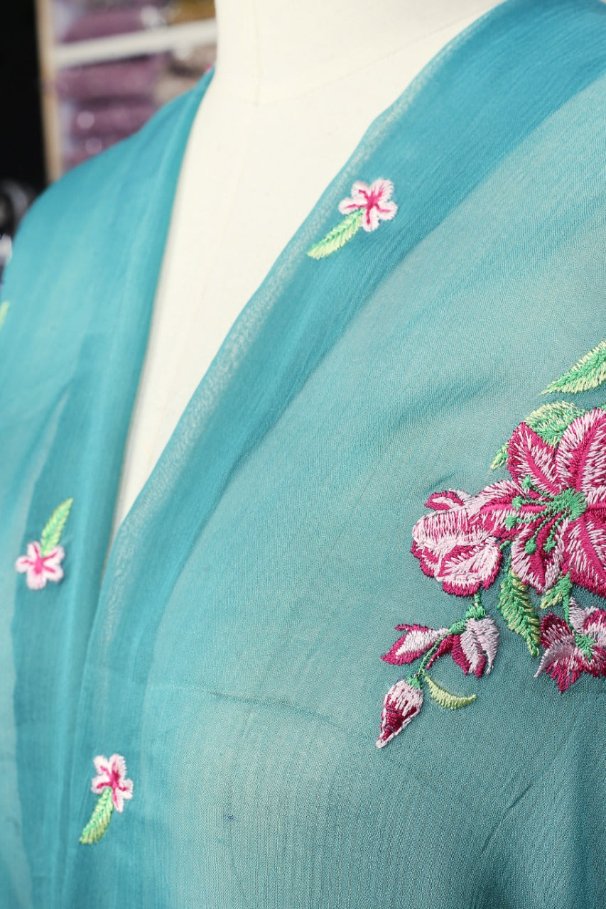 Embroidered Chiffon Dupatta