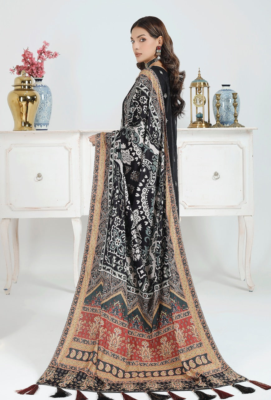 Midnight  Glaze - Embroidered Unstitched