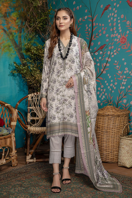 Grey  - Digital Printed Linen